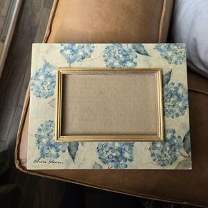 Cheri Blum Blue Hydrangea Picture Frame  Coastal, Cottagecore, Shabby Chic Decor